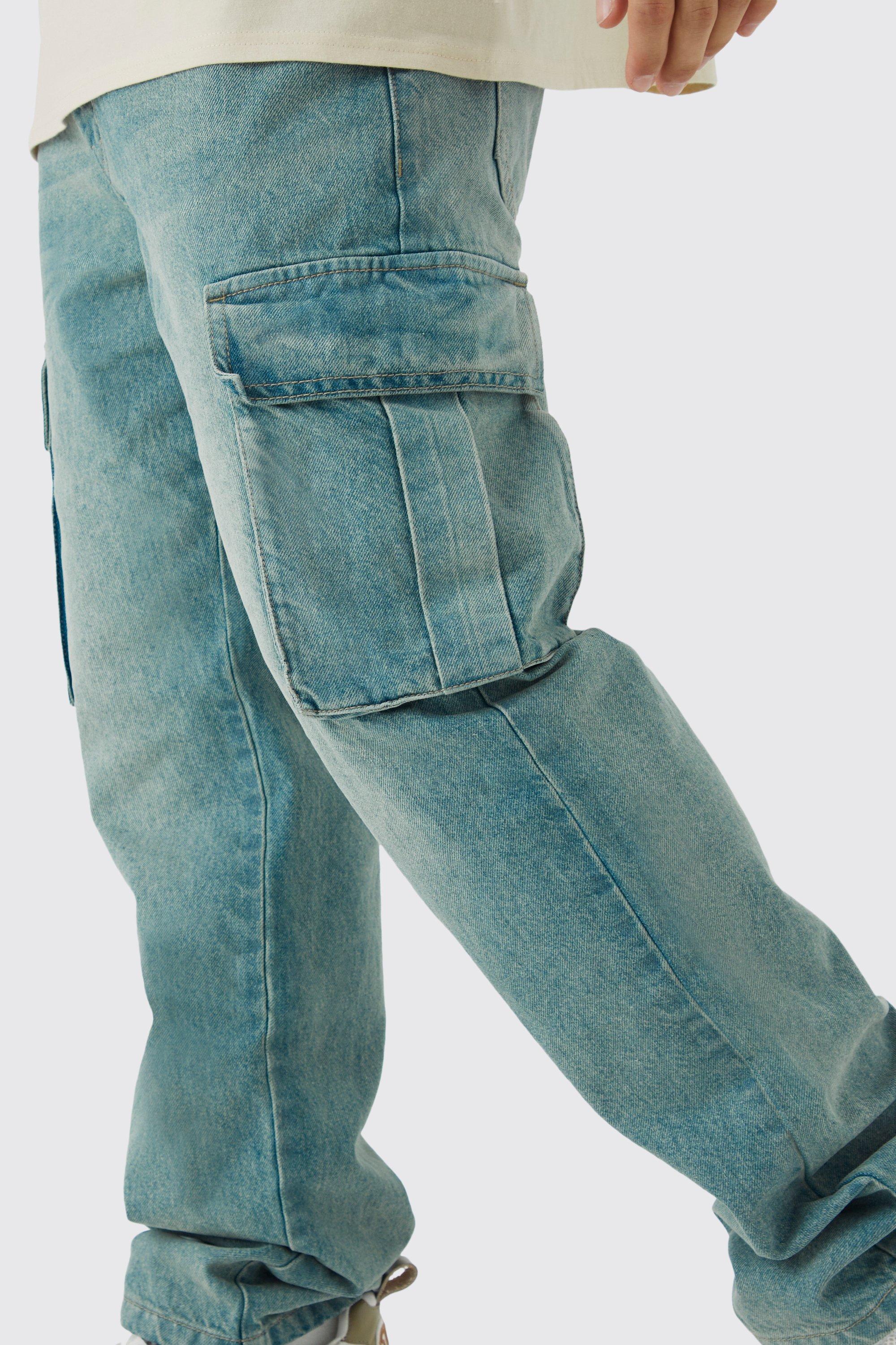 Mens cargo best sale jeans denim